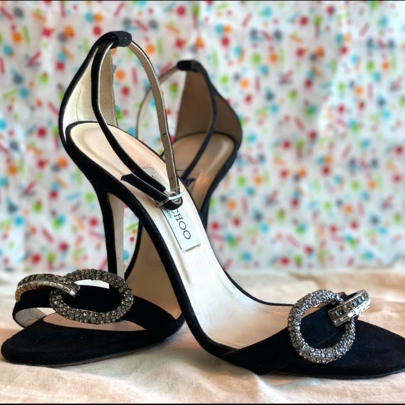 Jimmy Choo Black Tamsyn Crystal Buckle Sandal size 39 EU , APPROX. US 8.5 - 9 - Picture 5 of 9